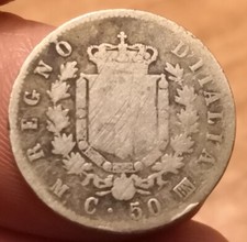 Moneta 50 Centesimi 1863