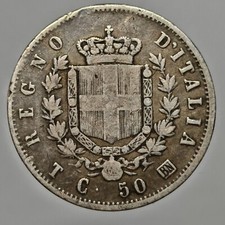 50 Centesimi 1863 Stemma